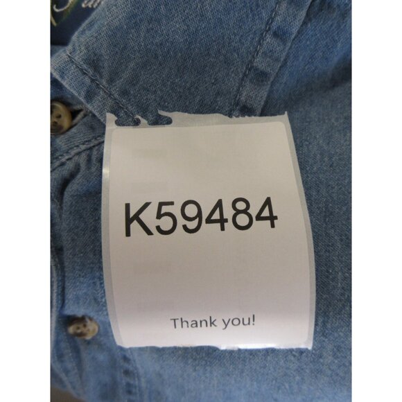 VINTAGE Looney Tunes Shirt Large Bugs Taz Daffy Warner Bros 90s Denim - Picture 13 of 13